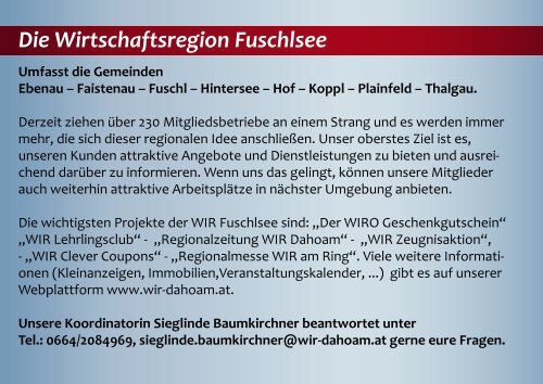 Gutscheinheft - Wirtschaftsregion Fuschlsee