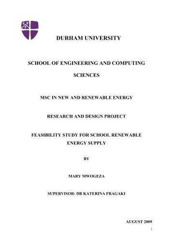 Feasibility Study for School Renewable Energy Supply - Engineers ...