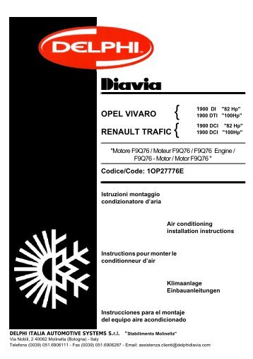 OPEL VIVARO { RENAULT TRAFIC { - WAECO - AirCon Service