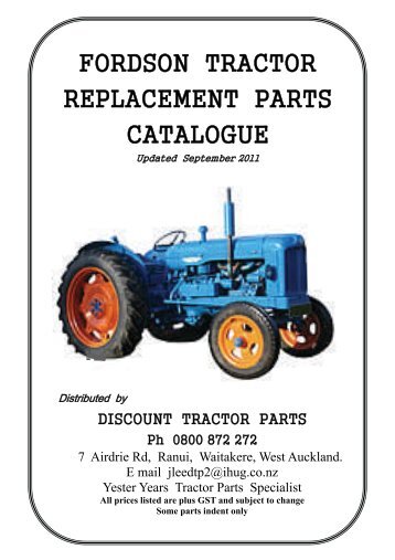 Fordson Major parts and price list - Discount Tractor Parts