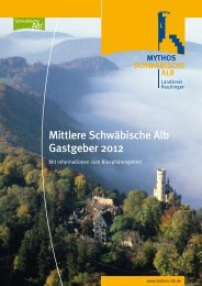 Mittlere Schwäbische Alb Gastgeber 2012 - Mythos Schwäbische Alb