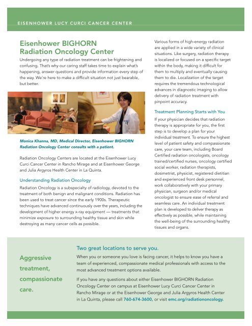 Cancer Program Annual Report - Eisenhower Medical Center