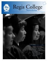 Newsletter - Regis College