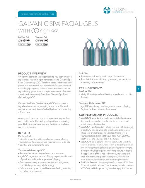 Product Information Page - Nu Skin