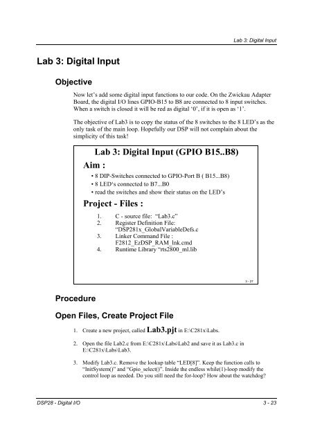 Lab 3 experiment sheet