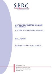 Out of home care for children in Australia - Social Policy Research ...