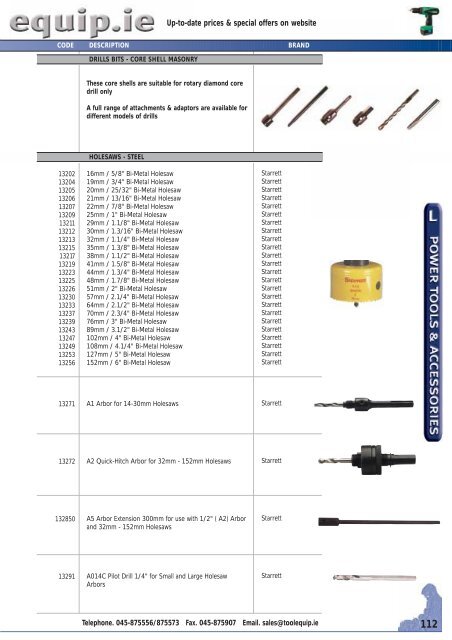 Power Tools & Accessories 2009 Leaflet - toolequip.ie