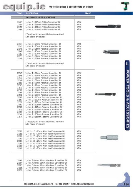 Power Tools & Accessories 2009 Leaflet - toolequip.ie