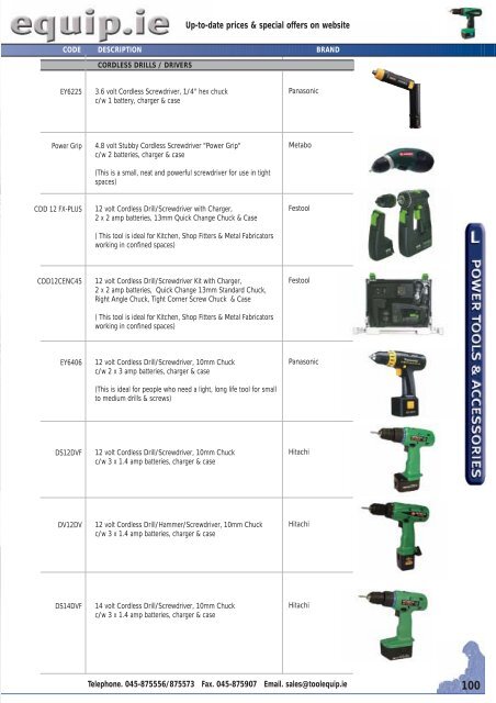 Power Tools & Accessories 2009 Leaflet - toolequip.ie
