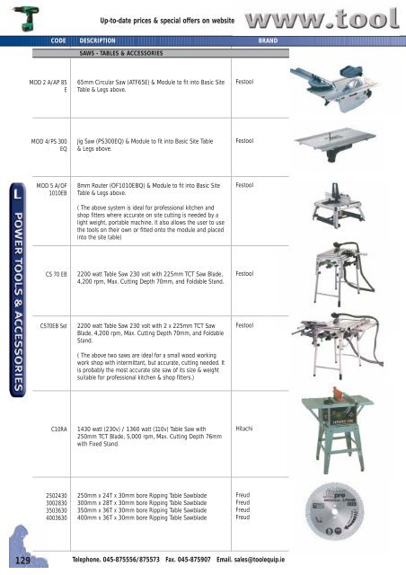 Power Tools & Accessories 2009 Leaflet - toolequip.ie