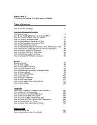 Making it Work - Student Handbook Table of Contents