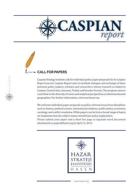 Caspian Report - Issue 06 - Winter 2014