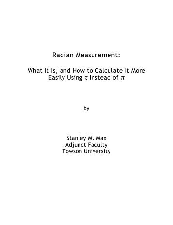 Radian Measurement: - Metric Philatelist
