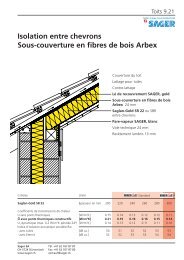 Isolation entre chevrons Sous-couverture en fibres de ... - Sager AG