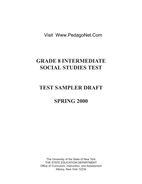 GRADE 8 INTERMEDIATE SOCIAL STUDIES TEST ... - PedagoNet