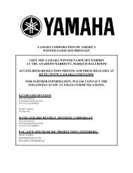 Yamaha Corporation Of America Winter Namm 2012 Press