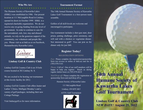 14th Annual Humane Society of Kawartha Lakes Golf Tournament