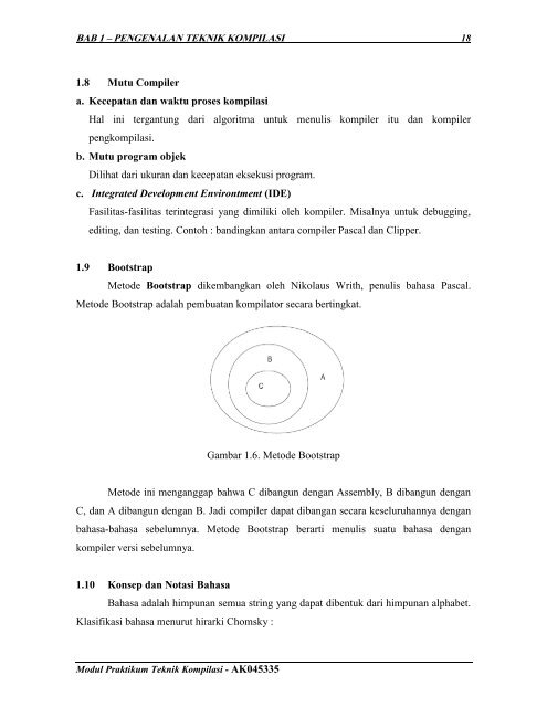 BAB I PENGENALAN TEKNIK KOMPILASI - iLab