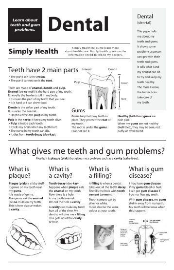 Simply Health: Dental - Learn About Teeth and Gum Problems