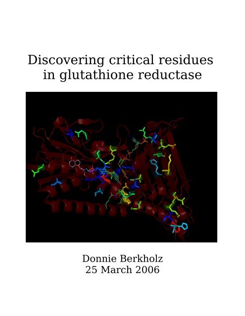 Discovering critical residues in glutathione reductase - Gentoo