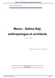 Maroc - Salima Naji, anthropologue et architecte - ZigZag magazine