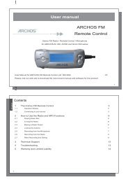 ARCHOS FM Remote Control User manual