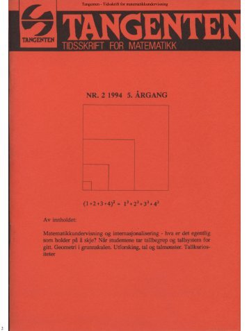 2 Tangenten - Tidsskrift for matematikkundervisning