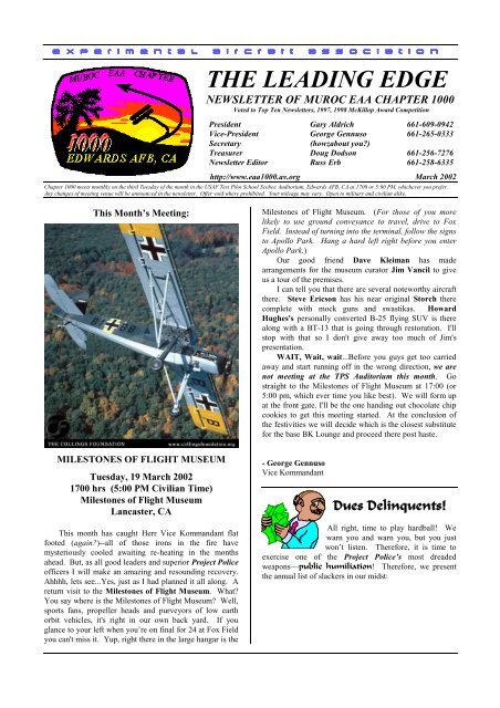 March - EAA Chapter 1000 Home Page
