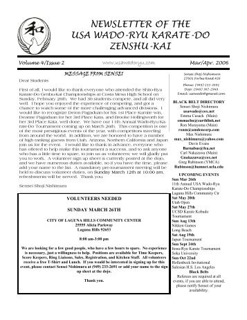 mar-apr 06 newsletter - USA Wado Ryu Karate-Do