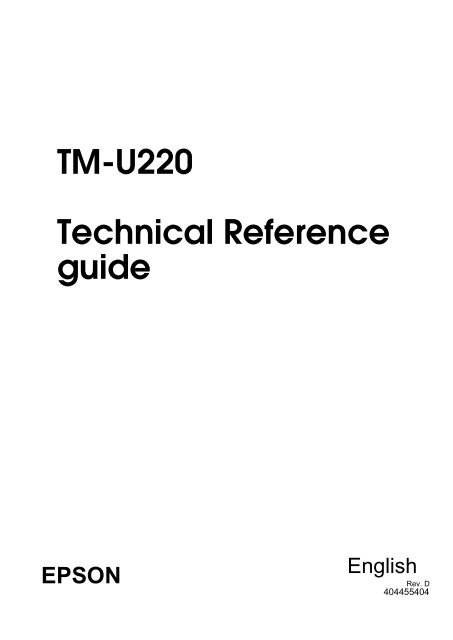 TM-U220 Technical Reference guide EPSON - Perimatic.fr