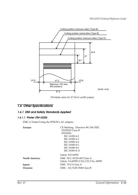 TM-U220 Technical Reference guide EPSON - Perimatic.fr