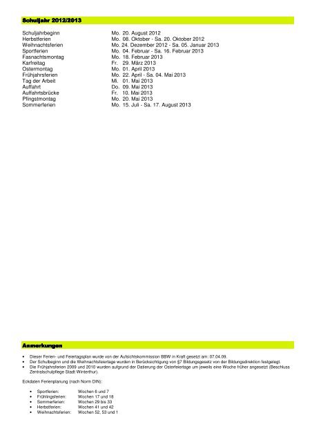 Schulferien und Feiertage 200 Schulferien und Feiertage 2009 - 2013
