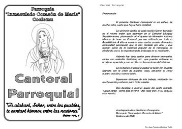 PresentaciÃ³n El presente Cantoral Parroquial es un anhelo de ...