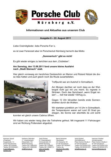 Porscheclub Info Ausgabe 08-2011 - porsche-club-nuernberg.de
