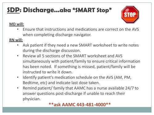 S.M.A.R.T.SM Discharge Protocol - Always Events - Picker Institute