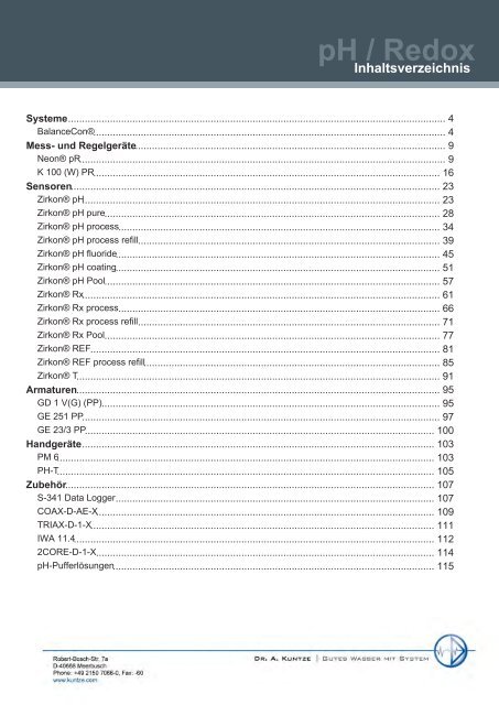 pH / Redox - Dr. A. Kuntze GmbH