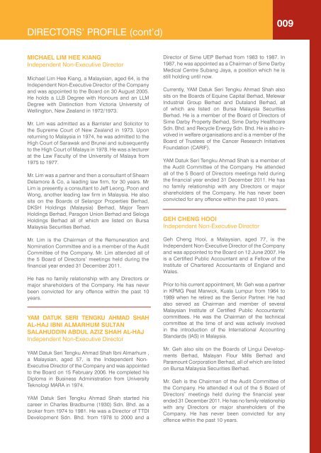 Annual Report 2011 (Part I) - Wawasan TKH Holdings Berhad