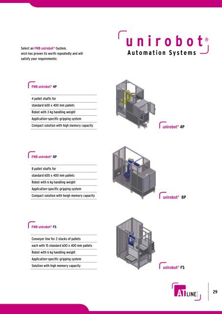 PRODUCT CATALOGUE Material flow systems for machine tools