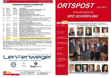 Juni-Ausgabe herunterladen - SPÃ SchÃ¶rfling am Attersee