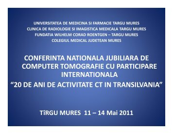 conferinta nationala jubiliara de computer tomografie cu participare ...