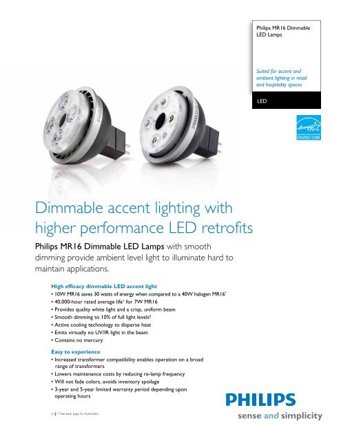Dimmable accent lighting with higher performance ... - Philips Lighting