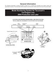 Model Numbering System - Tecumseh Power