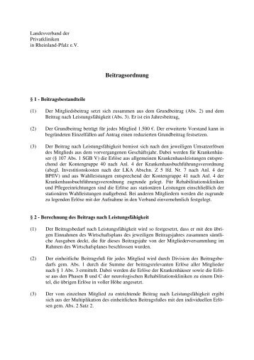 Beitragsordnung Rheinland-Pfalz 2012 (pdf, 22 KB) - VdPK