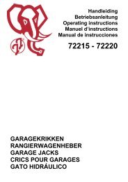 garagekrikken rangierwagenheber garage jacks ... - VRB Friesland BV