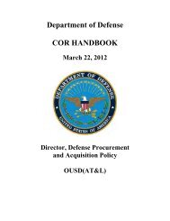 DoD COR Handbook - U. S. Army Training Support Center