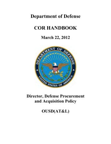 DoD COR Handbook - U. S. Army Training Support Center