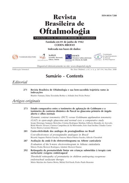 Nov-Dez - Sociedade Brasileira de Oftalmologia