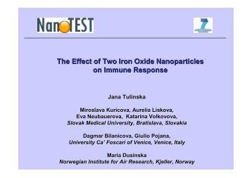 Jana Tulinska - NanoImpactNet