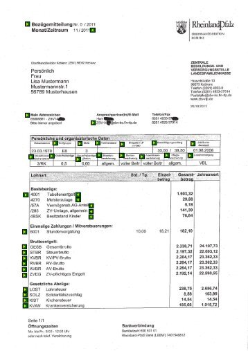 Gehaltsmitteilung