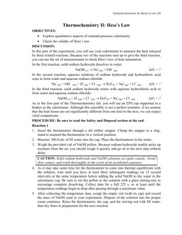 Hess S Law Problems